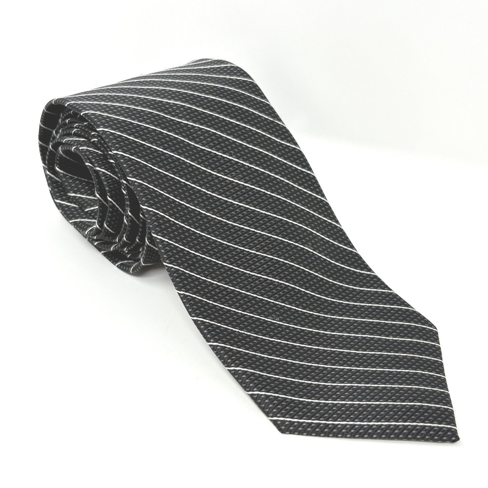 Joseph‎ by Jos A Bank Mens Black White Pinstripe Silk Necktie Formal Business